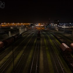 Maschener Rangierbahnhof bei Nacht